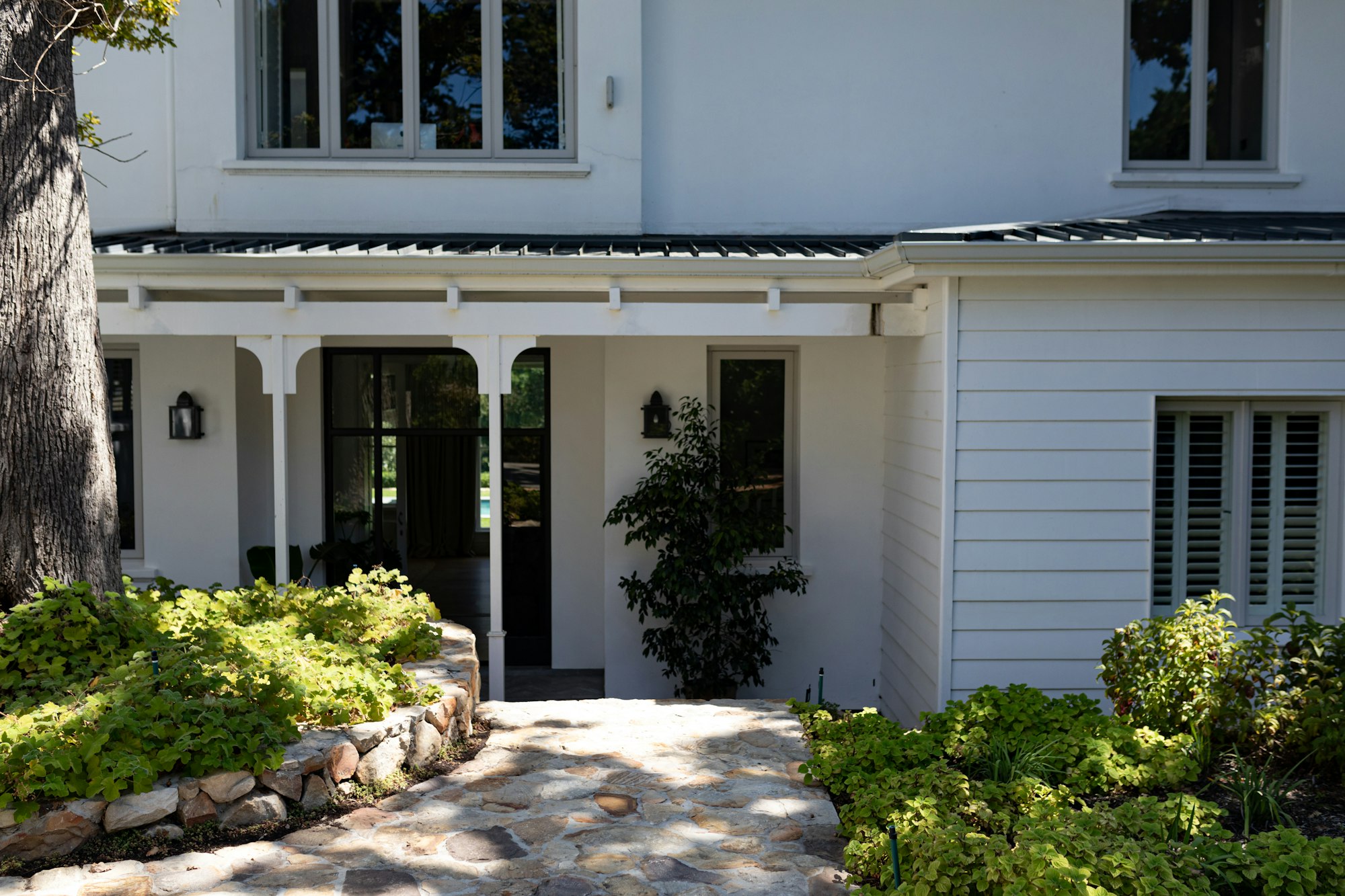 Magnificent view of a house painted white